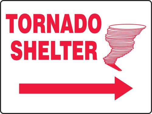 Safety Sign: Tornado Shelter (Graphic And Right Arrow) 18" x 24" Aluma-Lite 1/Each - MFEX518XL
