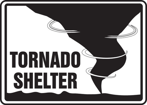 Safety Sign: Tornado Shelter (Graphic) 10" x 14" Aluminum 1/Each - MFEX528VA