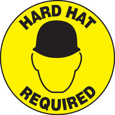 Slip-Gard Floor Sign: Hard Hat Required 17" Slip-Gard - MFS201