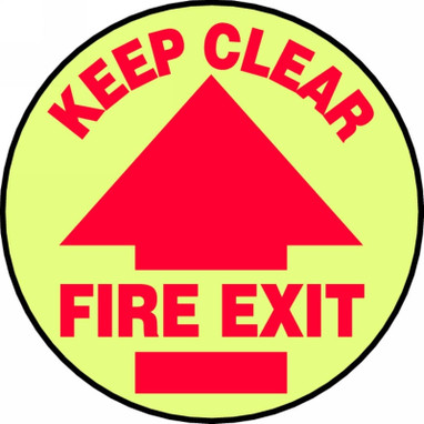 Glow-In-The-Dark Slip-Gard Floor Signs: Keep Clear - Fire Exit 17" Lumi-Glow Flex - MFS762