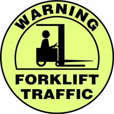 Slip-Gard Floor Sign: Warning - Forklift Traffic 8" Lumi-Glow Flex - MFS805