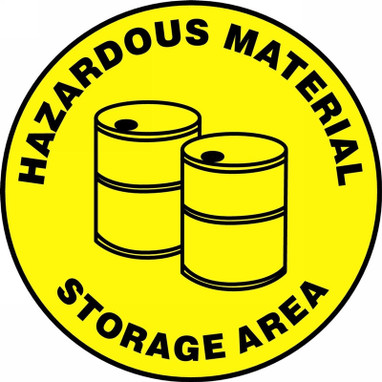 Slip-Gard Floor Sign: Hazardous Material Storage Area 8" Slip-Gard - MFS837