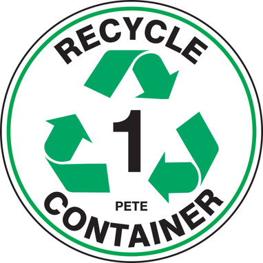 RECYCLE FLOOR MARKING SIGNS Recycle Material: 1 PETE 17" 1/Each - MFS913