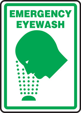 Safety Sign: Emergency Eyewash (Graphic) 10" x 7" Accu-Shield 1/Each - MFSD424XP