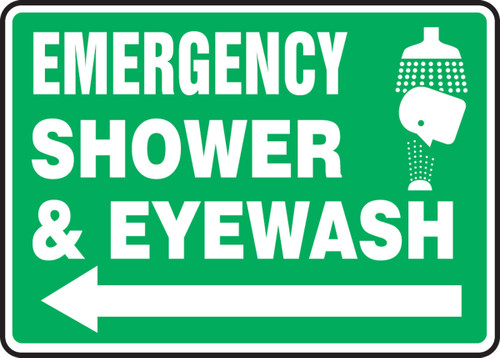 Safety Sign: Emergency Shower And Eyewash (Graphic And Arrow) 7" x 10" Aluminum 1/Each - MFSD427VA