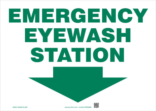 Safety Sign: Emergency Eyewash Station 7" x 10" Aluminum - MFSD429VA