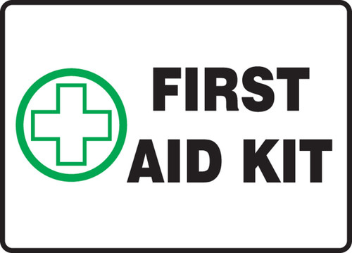 Safety Sign: First Aid Kit 10" x 14" Dura-Plastic 1/Each - MFSD446XT