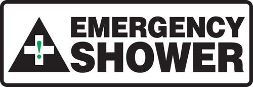 Safety Sign: Emergency Shower 4" x 12" Adhesive Dura-Vinyl 1/Each - MFSD511XV