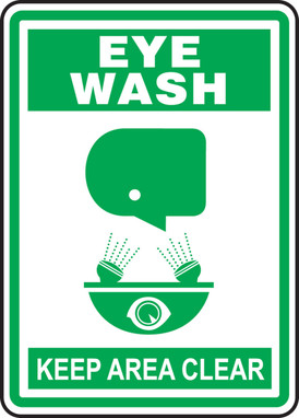 Safety Sign: Eye Wash - Keep Area Clear 14" x 10" Accu-Shield 1/Each - MFSD512XP