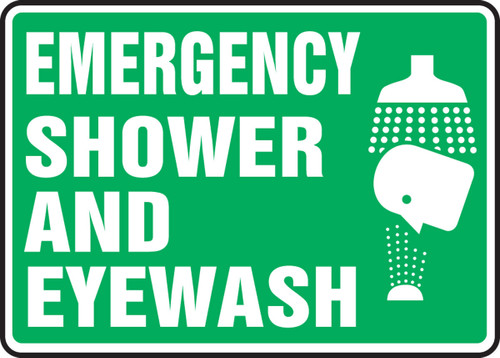 Safety Sign: Emergency Shower And Eyewash 10" x 14" Aluma-Lite 1/Each - MFSD550XL