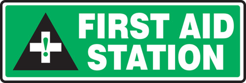 Safety Sign: First Aid Station (Symbol) 4" x 12" Plastic 1/Each - MFSD556VP