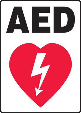 Safety Sign: AED (Graphic) English 20" x 14" Accu-Shield 1/Each - MFSD564XP