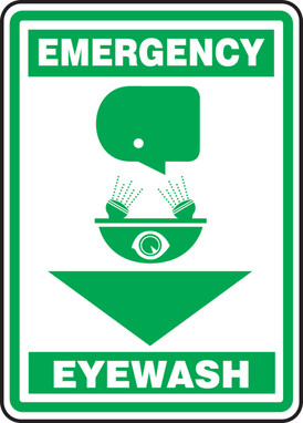 Safety Sign: Emergency Eyewash 14" x 10" Aluma-Lite 1/Each - MFSD565XL