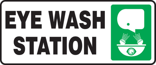 Safety Sign: Eye Wash Station 7" x 17" Adhesive Dura-Vinyl - MFSD590XV