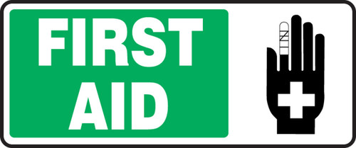 First Aid Sign 7" x 17" Adhesive Vinyl - MFSD591VS