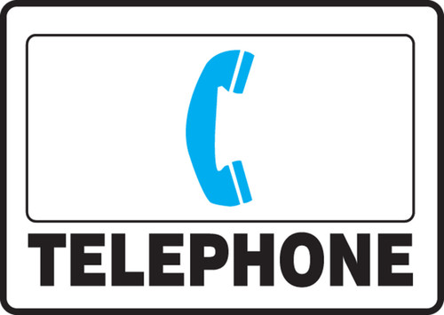 First Aid Safety Sign: Telephone 7" x 10" Aluminum 1/Each - MFSD598VA
