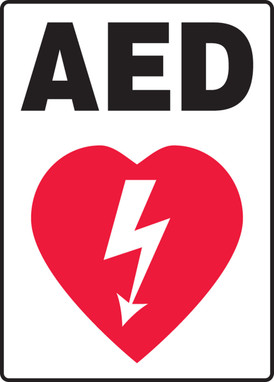 Safety Sign: AED (Graphic) English 10" x 7" Dura-Plastic 1/Each - MFSD601XT