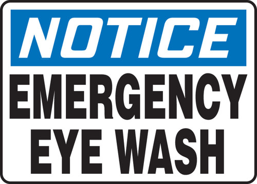 OSHA Notice Safety Sign: Emergency Eye Wash 10" x 14" Aluma-Lite 1/Each - MFSD805XL