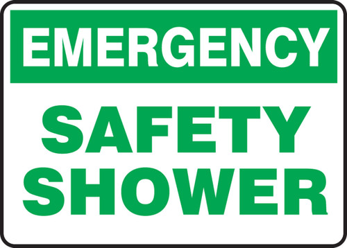 Emergency Safety Sign: Safety Shower 7" x 10" Dura-Plastic 1/Each - MFSD921XT