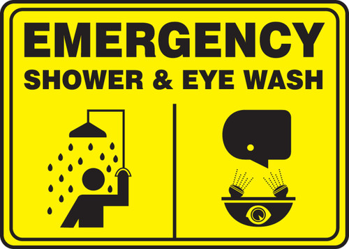 Emergency Safety Sign: Shower & Eye Wash 10" x 14" Dura-Plastic 1/Each - MFSD925XT