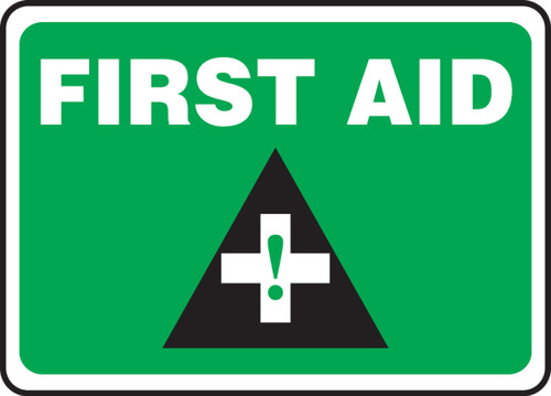 Safety Sign: First Aid 10" x 14" Plastic - MFSD957VP