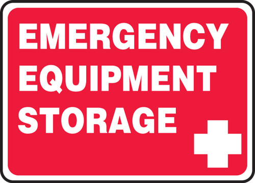 Safety Sign: Emergency Equipment Storage 10" x 14" Plastic 1/Each - MFSD967VP