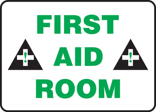 Safety Sign: First Aid Room 10" x 14" Aluminum 1/Each - MFSD971VA