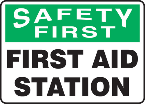 First Aid Sign 10" x 14" Plastic 1/Each - MFSD972VP