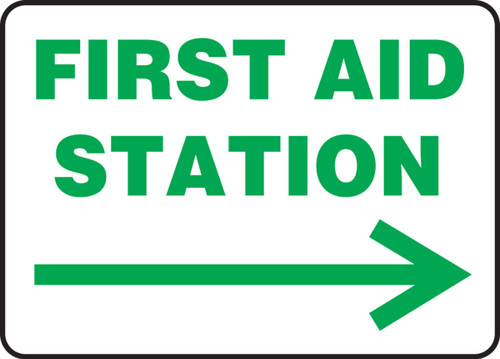 Safety Sign: First Aid Station 10" x 14" Accu-Shield 1/Each - MFSD980XP