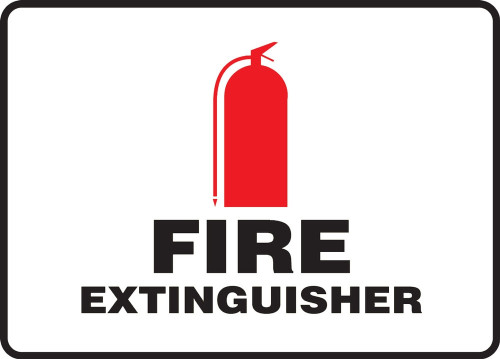 Glow-In-The-Dark Safety Sign: Fire Extinguisher 7" x 10" Adhesive Dura-Vinyl 1/Each - MFXG401XV