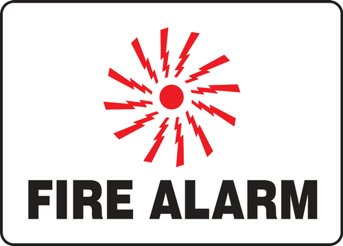 Safety Sign: Fire Alarm (Graphic) 7" x 10" Dura-Plastic 1/Each - MFXG407XT