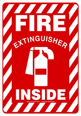 Safety Sign: Fire Extinguisher Inside (Graphic) 10" x 7" Adhesive Vinyl 1/Each - MFXG446VS