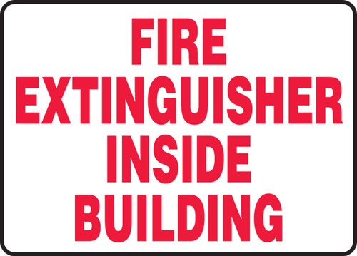 Safety Sign: Fire Extinguisher Inside Building 10" x 14" Plastic 1/Each - MFXG451VP