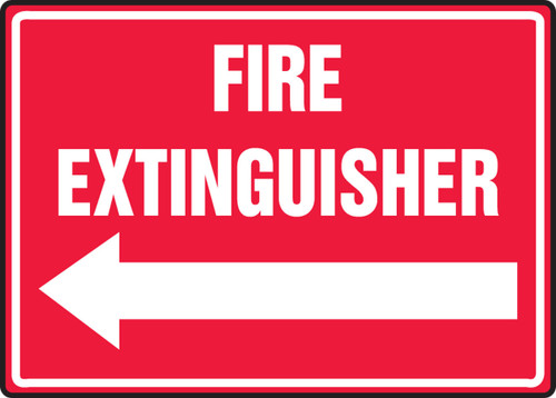 Safety Sign: Fire Extinguisher (Left Arrow) 7" x 10" Adhesive Vinyl 1/Each - MFXG460VS