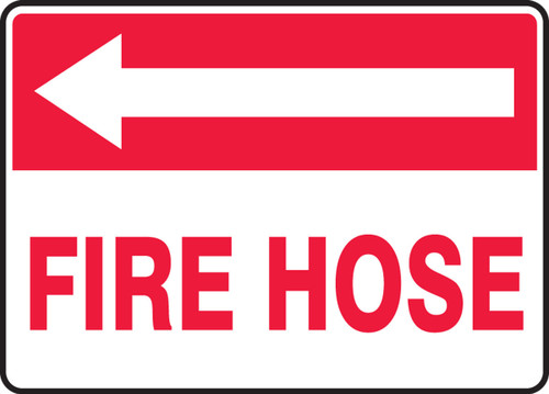 Safety Sign: Fire Hose (Left Arrow) 7" x 10" Adhesive Dura-Vinyl 1/Each - MFXG466XV