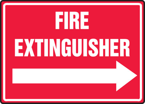 Safety Sign: Fire Extinguisher (Right Arrow) 10" x 14" Plastic 1/Each - MFXG484VP