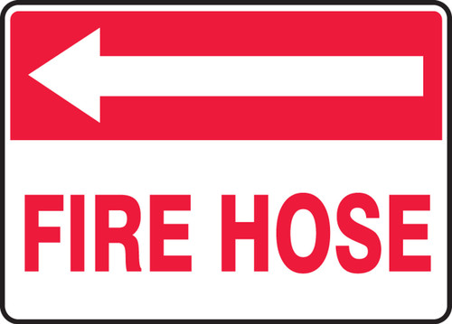Safety Sign: Fire Hose (Left Arrow) 10" x 14" Aluma-Lite 1/Each - MFXG529XL