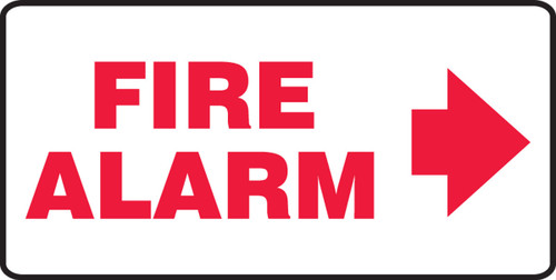 Safety Sign: Fire Alarm (Right Arrow) 7" x 14" Adhesive Dura-Vinyl 1/Each - MFXG560XV