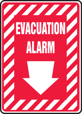 Safety Sign: Evacuation Alarm (Down Arrow) 14" x 10" Accu-Shield 1/Each - MFXG585XP