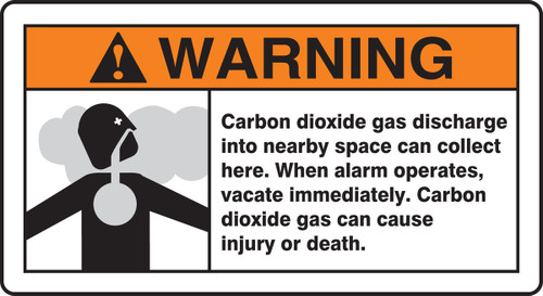 CO2 FIRE EXTINGUISHER SYSTEMS SIGN 6 1/2" x 12" Plastic 1/Each - MFXG647VP