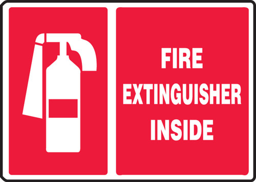 Safety Sign: Fire Extinguisher Inside (Graphic) 10" x 14" Dura-Plastic 1/Each - MFXG907XT