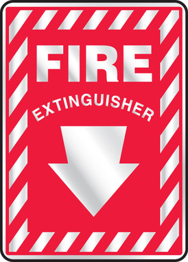 Safety Sign: Fire Extinguisher (Reflective) 14" x 10" Reflective Sheet 1/Each - MFXG908RV