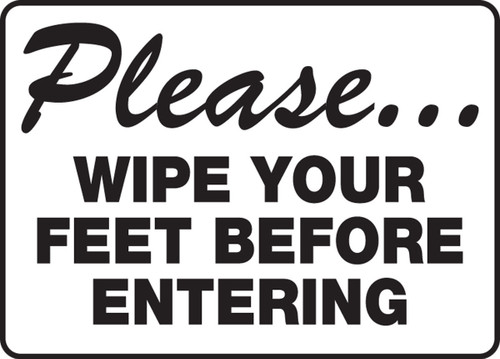 Safety Sign: Please Wipe Your Feet Before Entering 10" x 14" Accu-Shield 1/Each - MHSK922XP