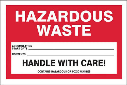 Hazardous Waste Labels: Hazardous Waste 4" x 6" Adhesive Coated Paper 250/Roll - MHZW15PSL