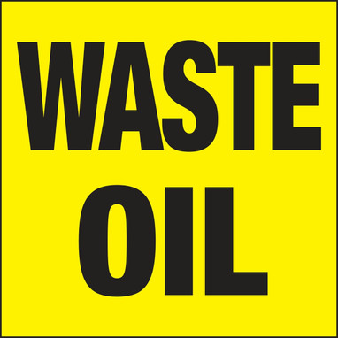 Drum & Container Labels: Waste Oil 6" x 6" Adhesive-Poly Sheet - MHZW514EVP