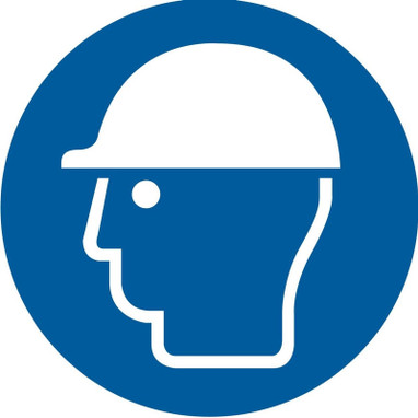 ISO Mandatory Safety Sign: Wear Head Protection (2011) 6" Aluminum 1/Each - MISO105VA