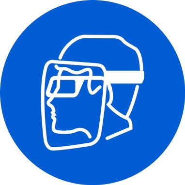 ISO Mandatory Safety Sign: Wear Face Shield & Eye Protection 6" Aluminum 1/Each - MISO108VA