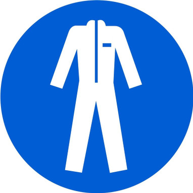 ISO Mandatory Safety Sign: Wear Protective Clothing (2011) 6" Adhesive Vinyl 1/Each - MISO117VS
