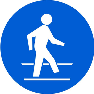 ISO Mandatory Safety Sign: Use Pedestrian Route (2003) 6" Plastic 1/Each - MISO128VP