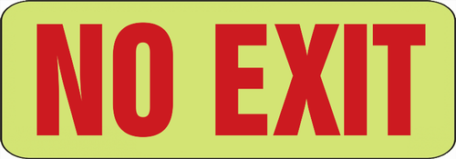 Safety Sign: No Exit 3 1/2" x 10" Lumi-Glow Flex 1/Each - MLAD505GF